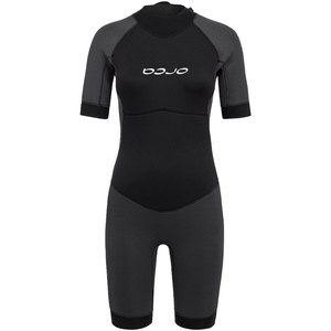 2024 Orca Womens Vitalis Back Zip Open Water Swim Shorty Wetsuit NN6Y - Black